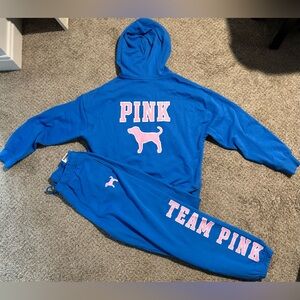 NWT Victoria’s Secret PINK Ivy Fleece Campus Full-Zip Hoodie and Sweatpants